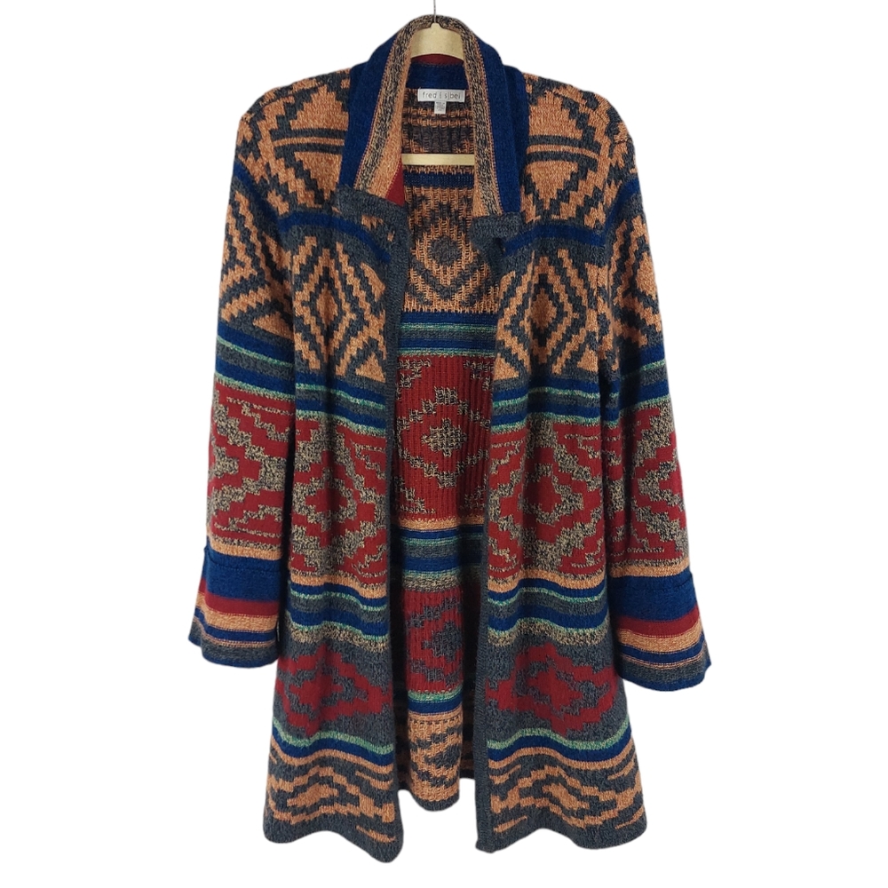 Colorful Geometric Women's Cardigan - Picture 6 of 10